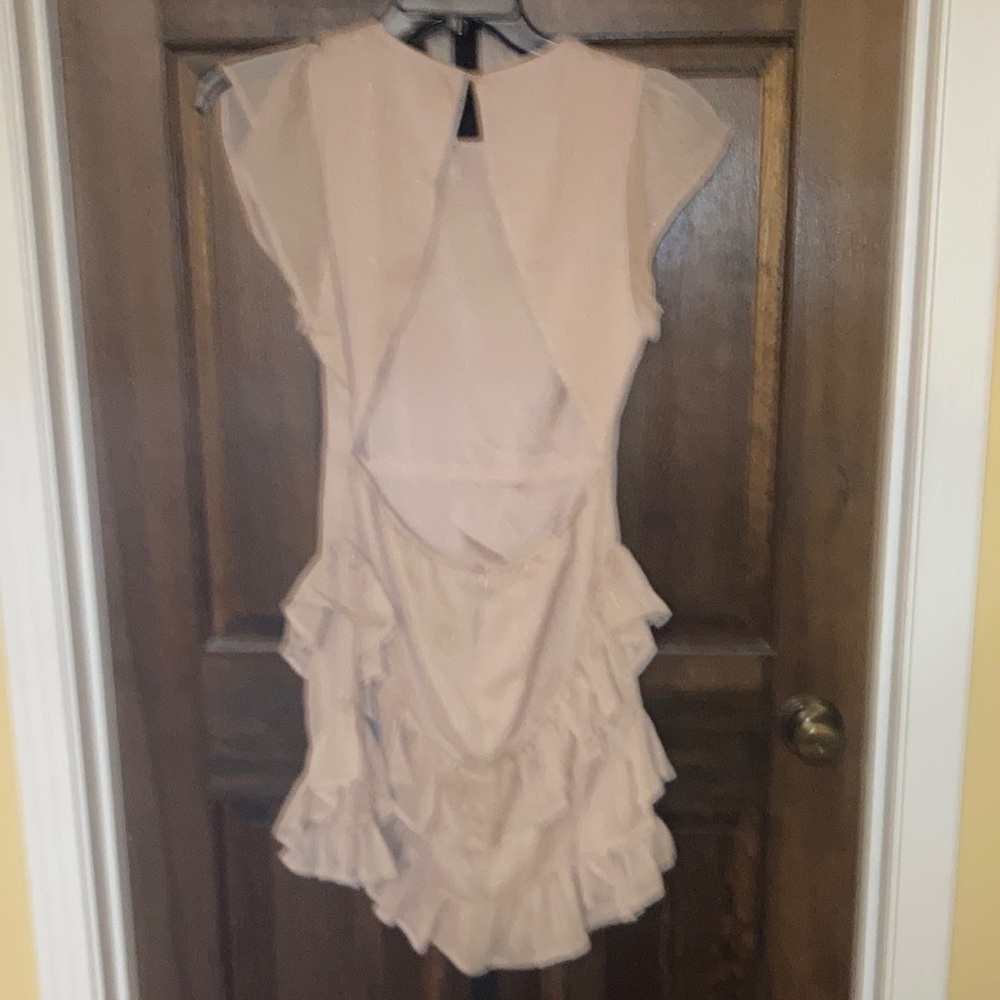 FAVLUX Elegant Cream Ruffle Backless Dress Size Large - Picture 8 of 11